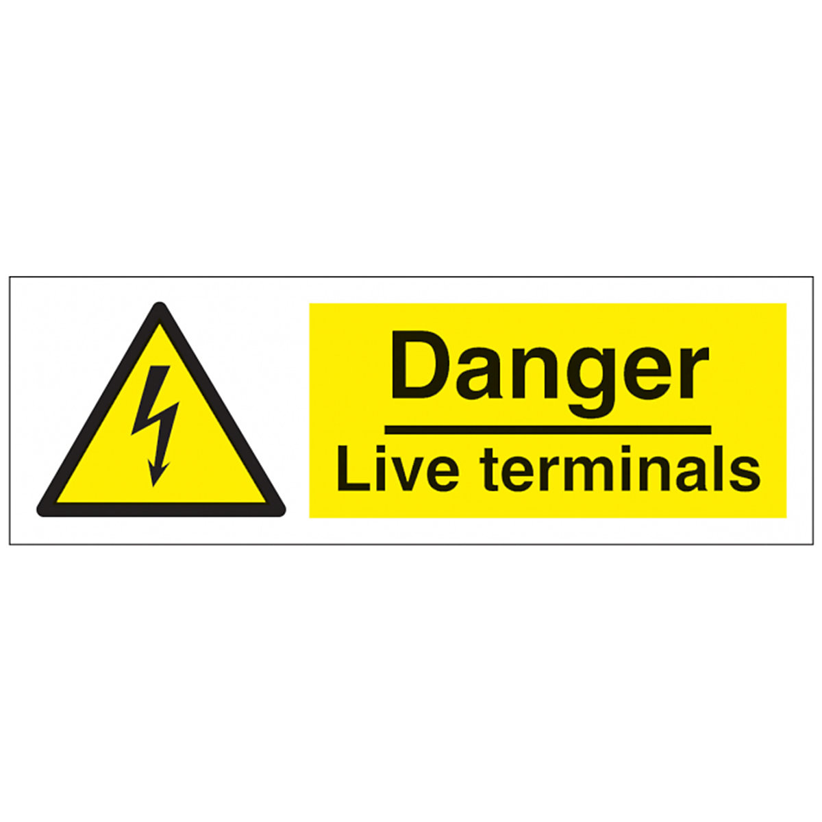 Warning Danger Live Terminals Safety Sign