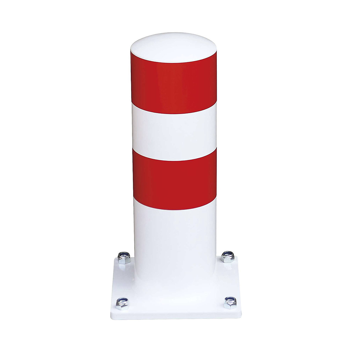 BLACK BULL HGV Parking Aid Bollards, BLACK BULL HGV Parking Aid Bollards, BLACK BULL HGV Parking Aid Bollard | 500h x 159w x 159d mm | Hot Dip Galvanised & Powder Coated White with Red Reflective Bands-0