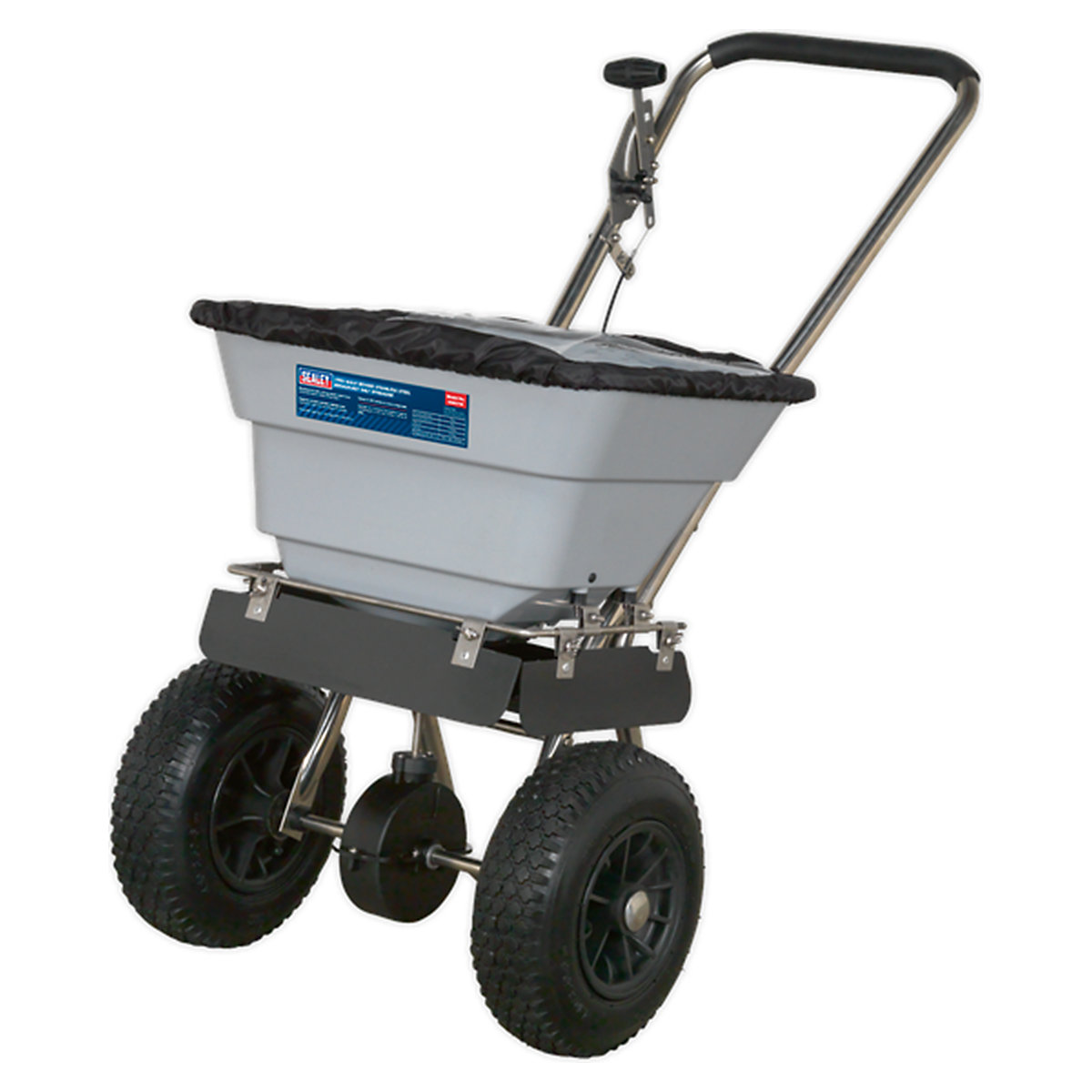 Sealey Stainless Steel 37kg Walk Behind Broadcast Salt Spreader (Product illustration 2)-1