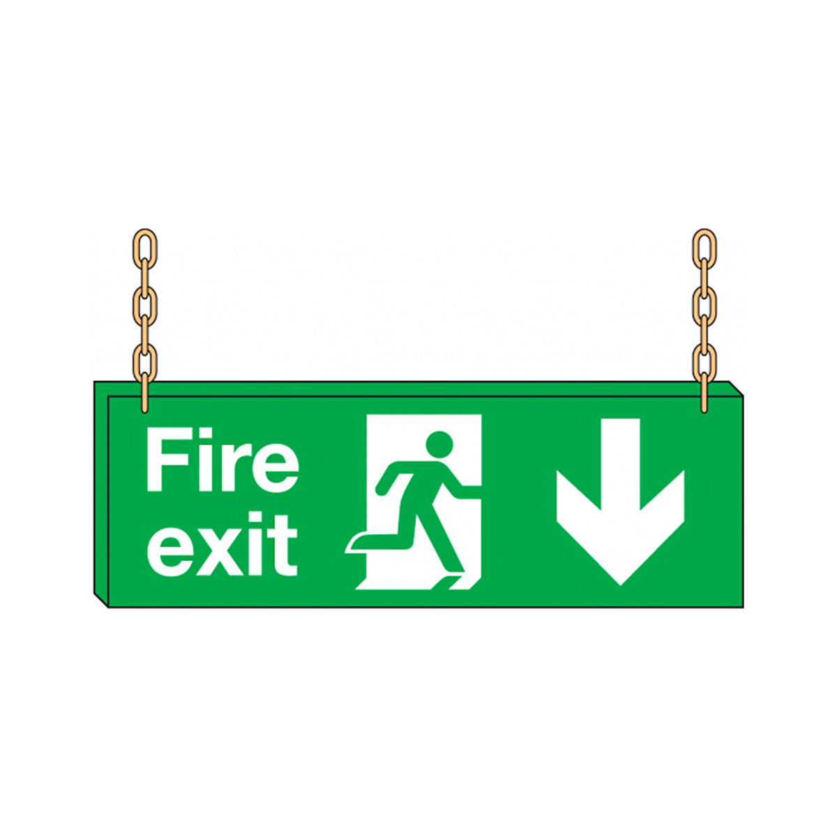 Double-Sided Hanging Fire Exit Signs
