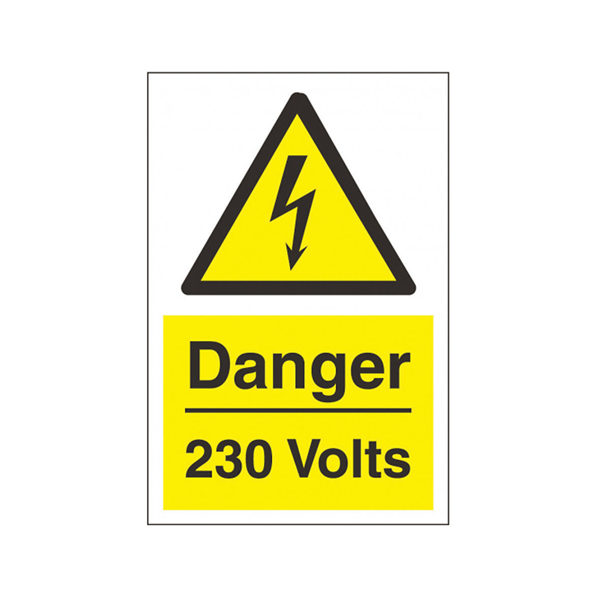 Danger High Voltage Signs | Multiple Voltage Ratings, Danger High Voltage Signs | Multiple Voltage Ratings, Danger High Voltage Signs | 200mm x 300mm | Self Adhesive Vinyl | 230 Volts-1