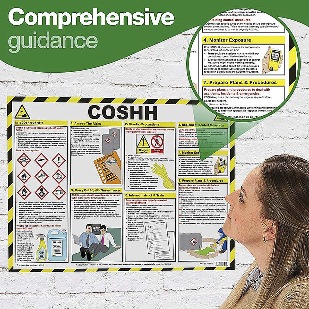 Safety First Aid COSHH (Control of Substances Hazardous to Health) Laminated Poster (Product illustration 3)-2
