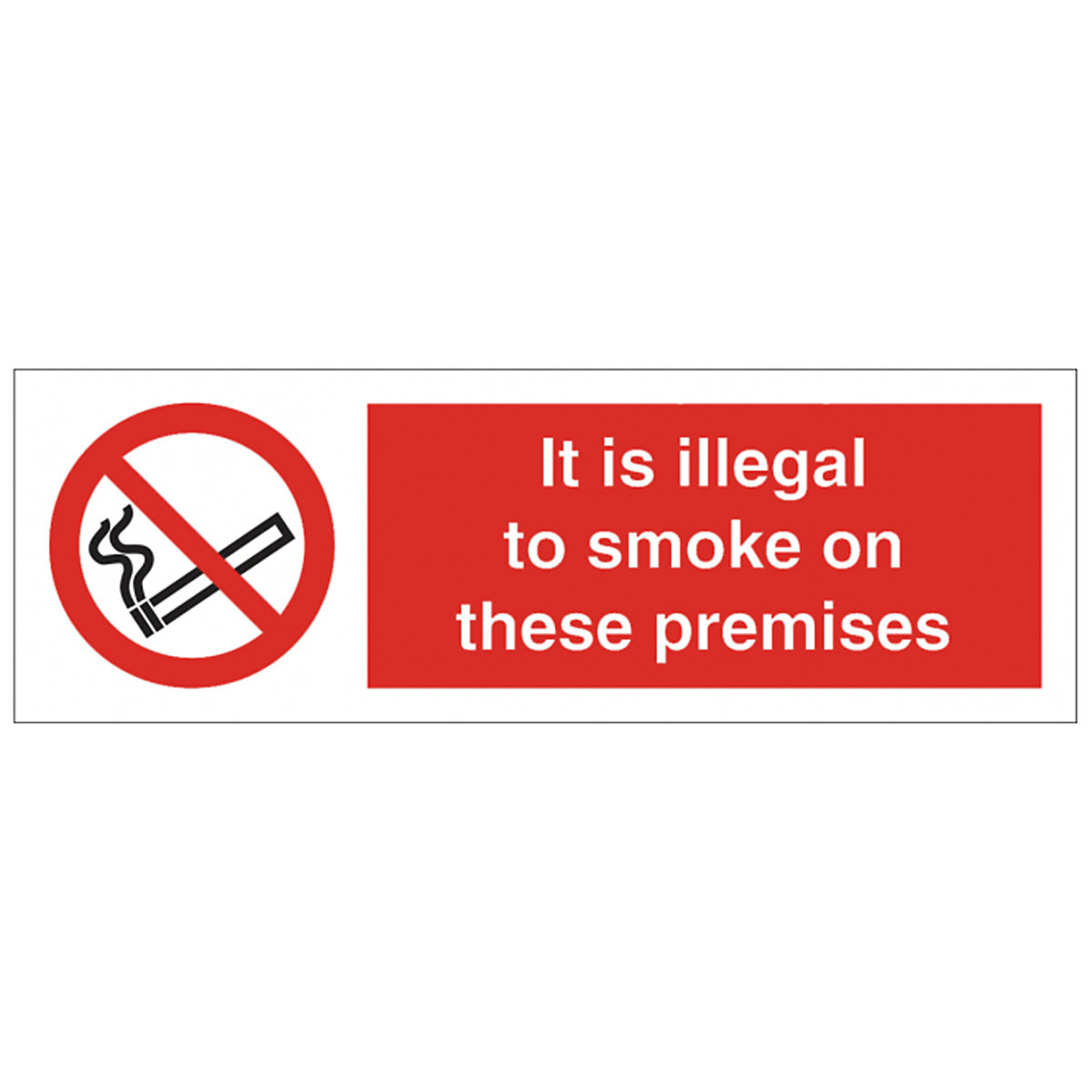 No Smoking on Premises Signs | Illegal or Offence To Smoke, No Smoking on Premises Signs | Illegal or Offence To Smoke, No Smoking on Premises Signs | 300mm x 100mm | Self Adhesive Vinyl | It Is Illegal-1