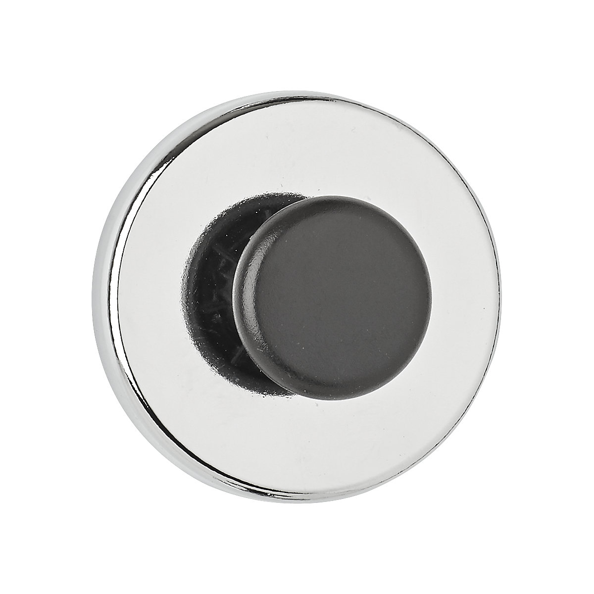 Imán potente con botón de agarre, UE 10 unid. – MAUL, Ø 51 mm, fuerza de adherencia 9 kg, plateado claro-0