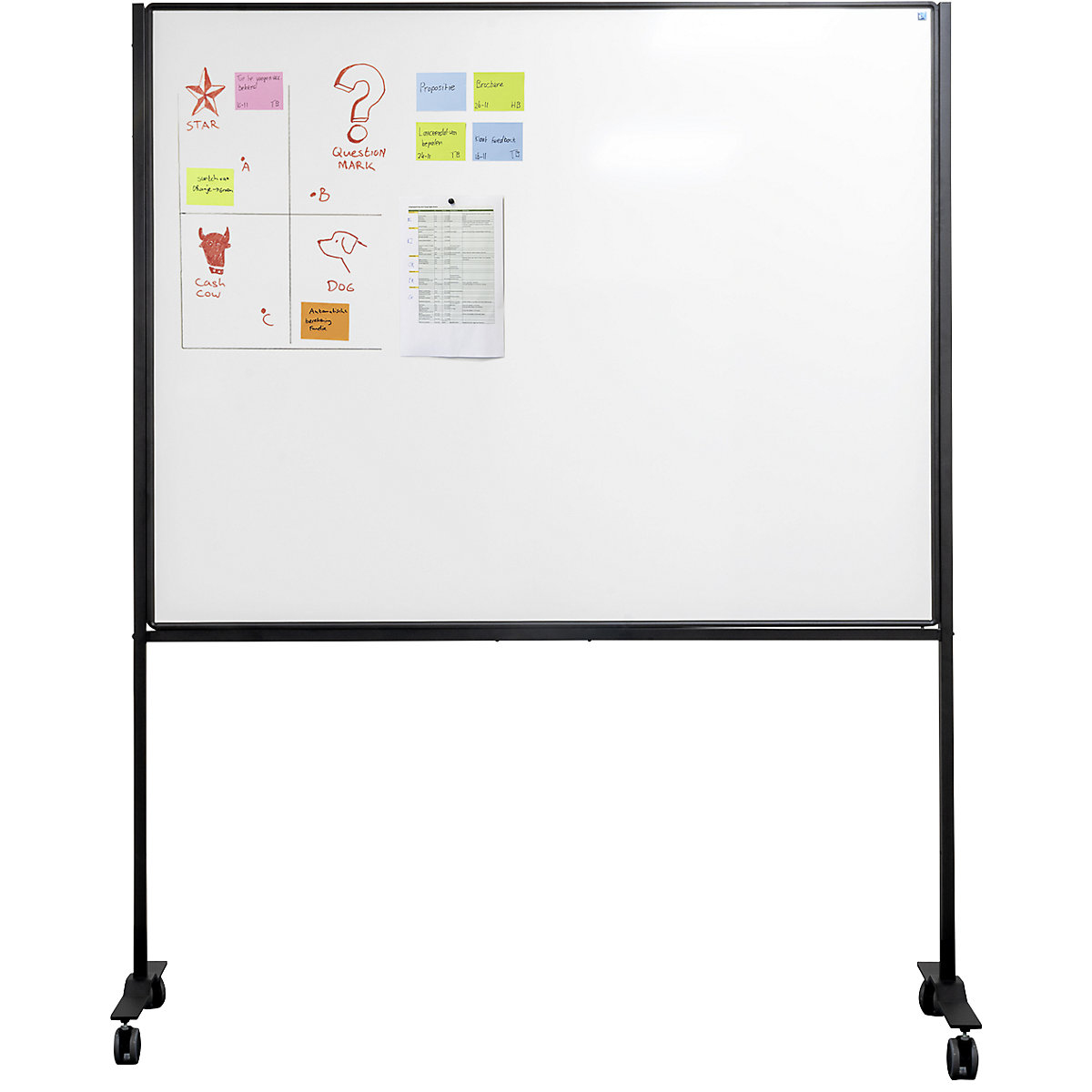 Mobiel whiteboard WORKBOARD – eurokraft pro (Productafbeelding 6)-5