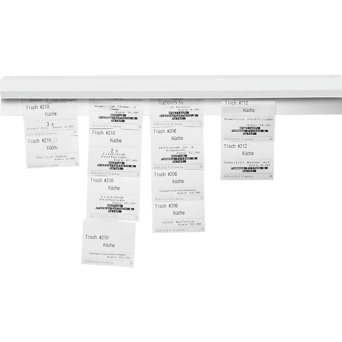 Catchball klemrail – magnetoplan, kunststof wit, VE = 3 stuks, lengte 600 mm-0