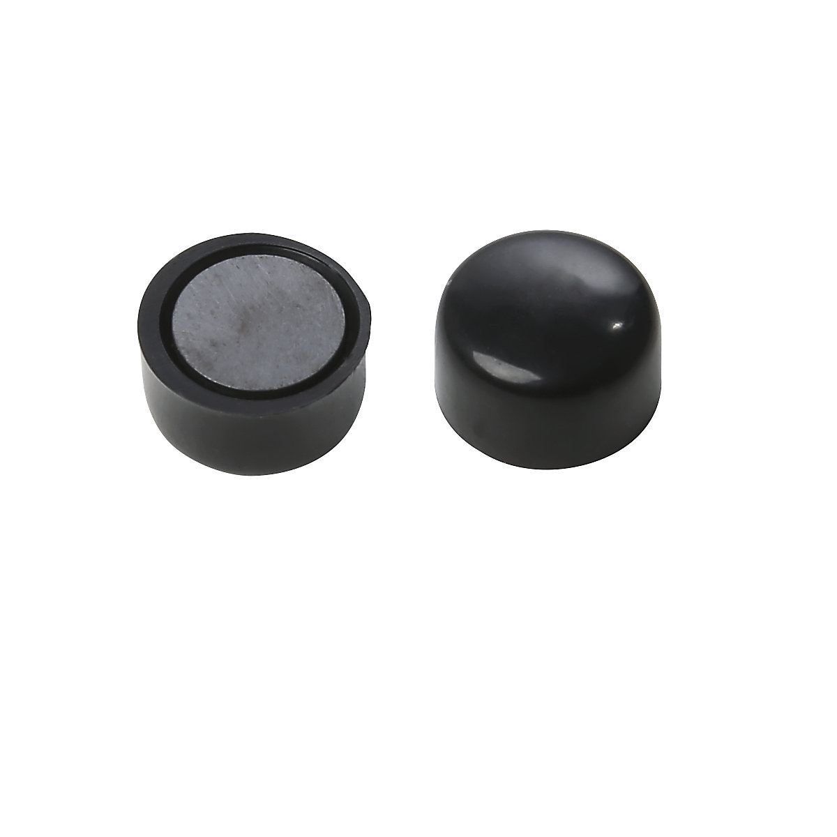 Ronde magneet, kunststof – eurokraft basic, Ø 10 mm, VE = 60 stuks, zwart-0