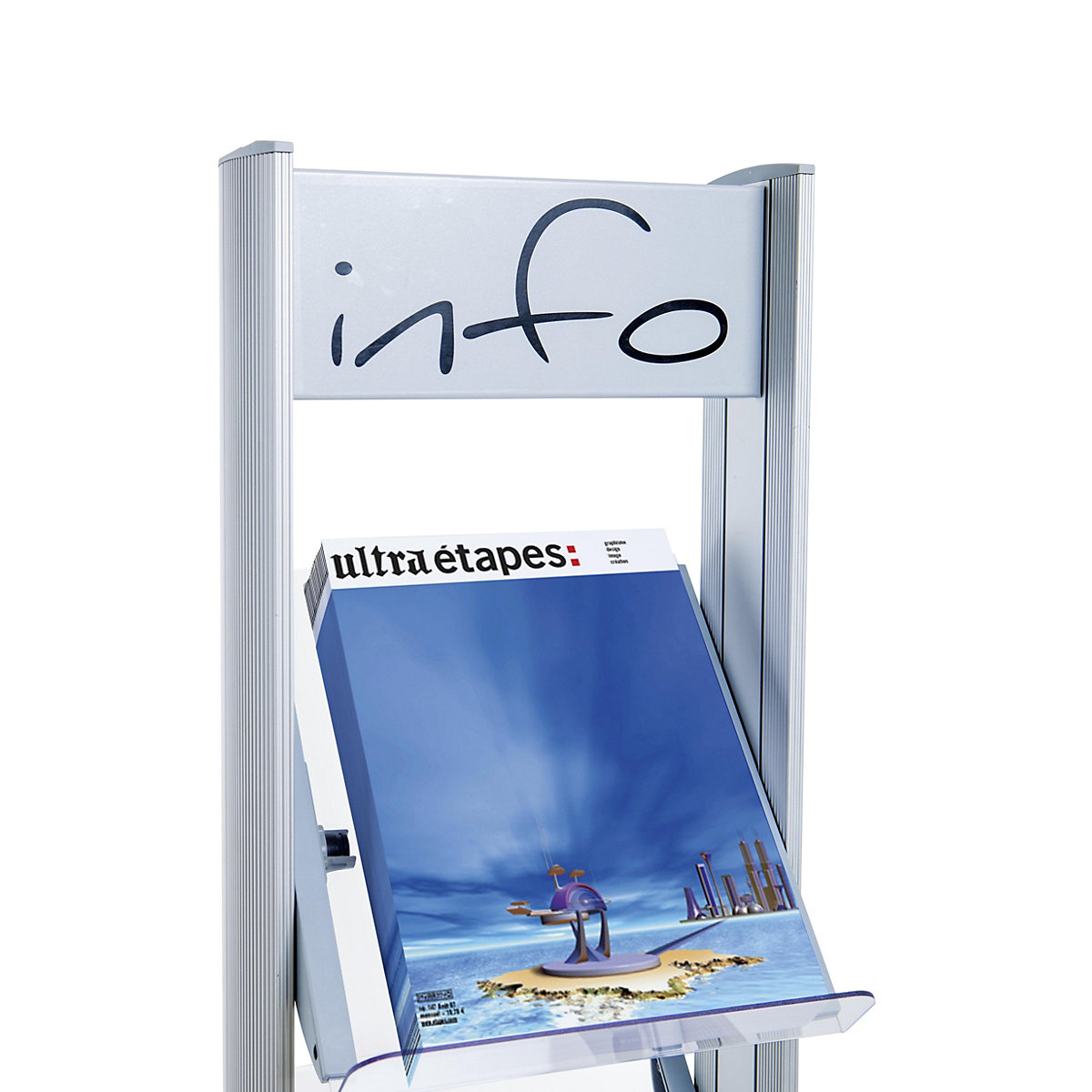 Mobile metal brochure display stand (Product illustration 3)-2