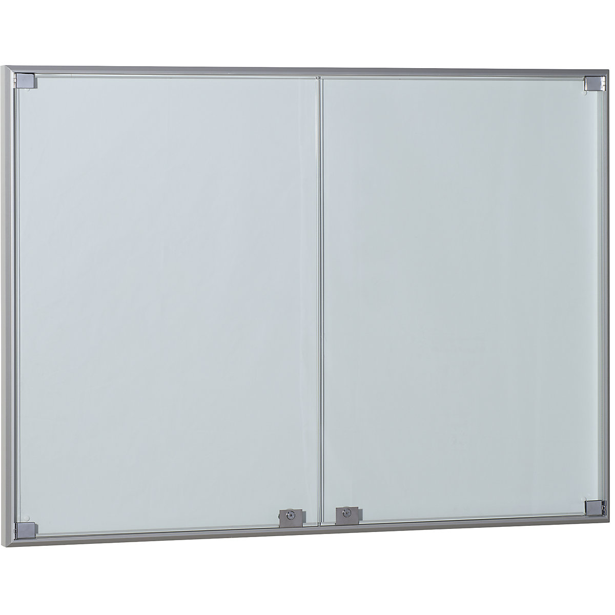 Display case, aluminium frame, double doors - eurokraft pro
