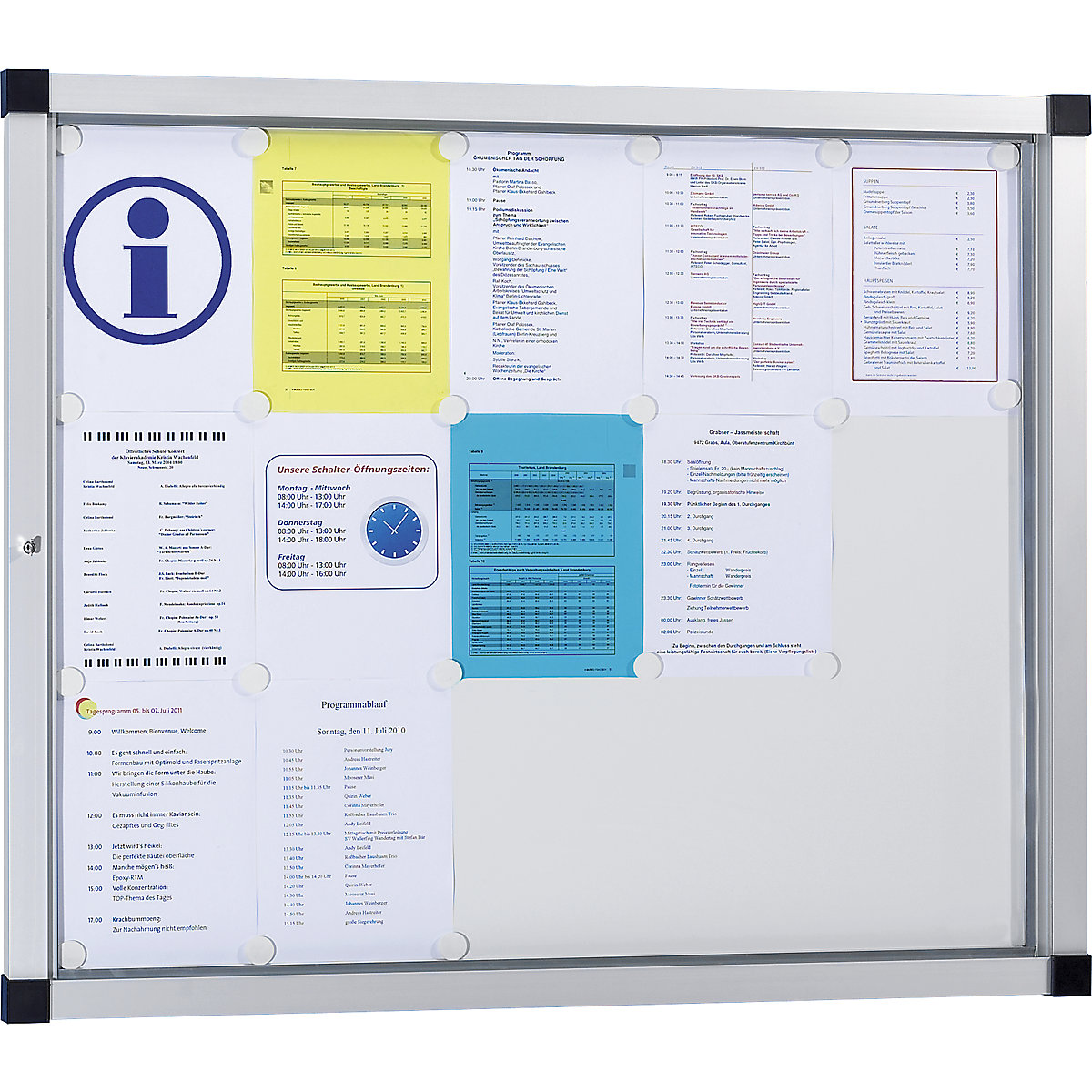 Display case, hinged door – eurokraft pro (Product illustration 2)-1