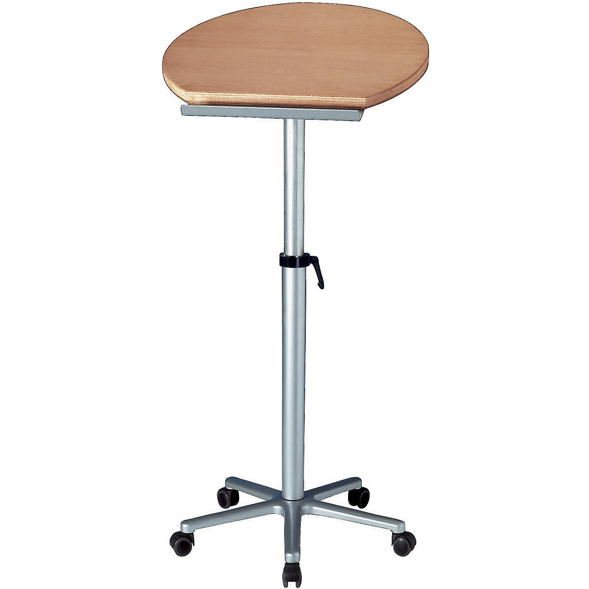 Pedestal desk, ergonomic – MAUL, WxD 600 x 520 mm, height adjustable, beech finish-3