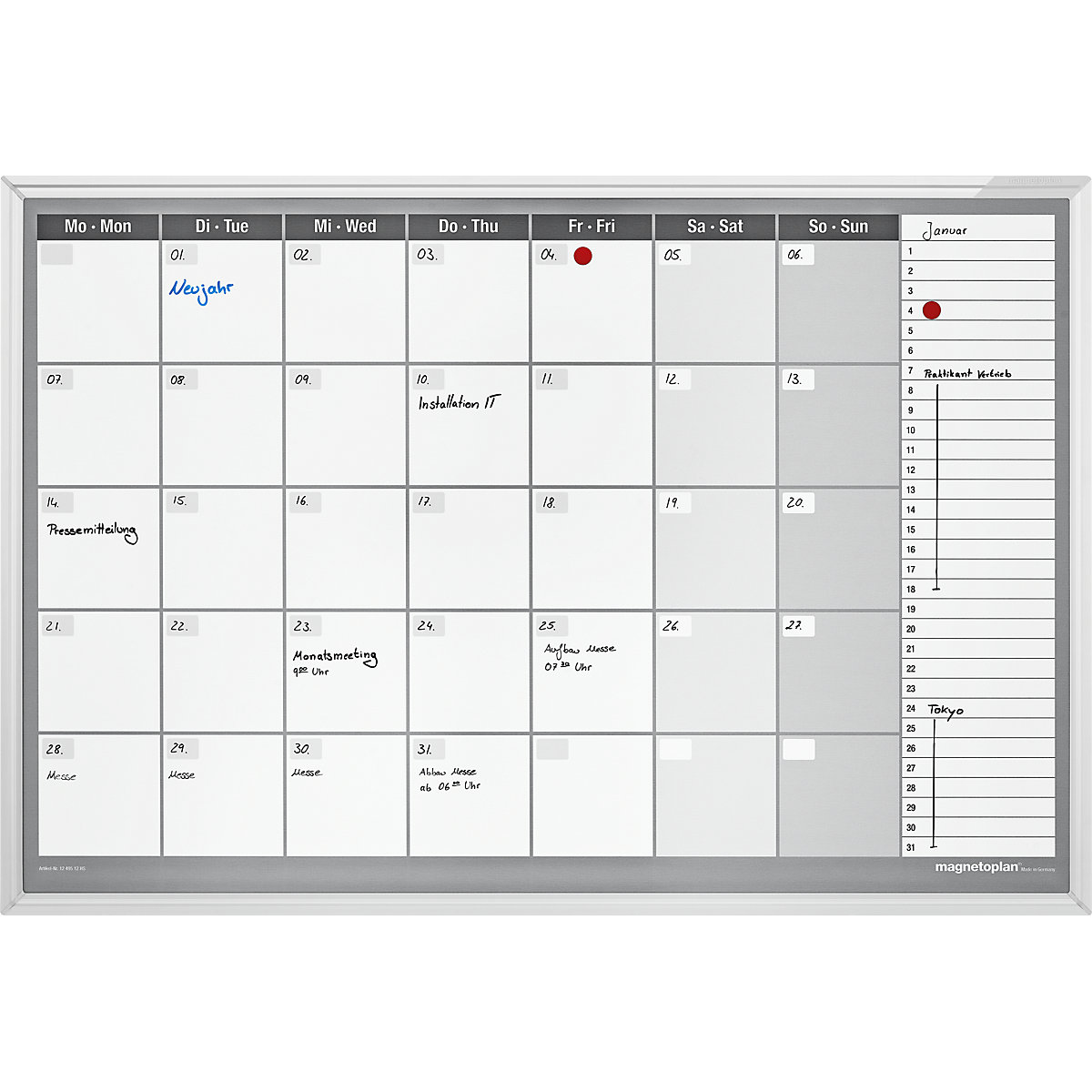 Monthly planner type CC, incl. accessories set – magnetoplan (Product illustration 3)-2