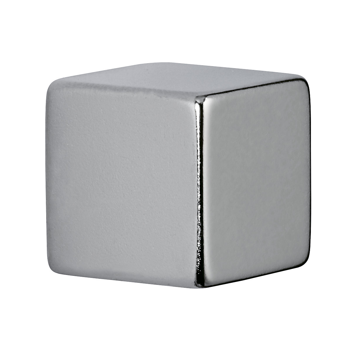 Neodymium cube magnet – MAUL, nickel plated, holds 15 kg, pack of 5-0