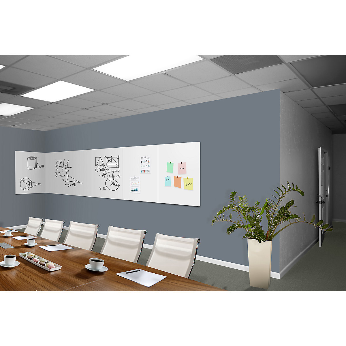 Extendable whiteboard, frameless – eurokraft pro (Product illustration 5)-4