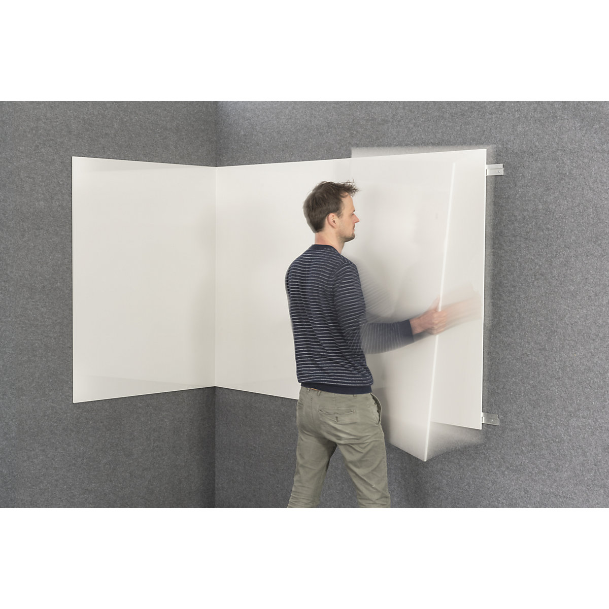 Extendable whiteboard, frameless – eurokraft pro (Product illustration 5)-4