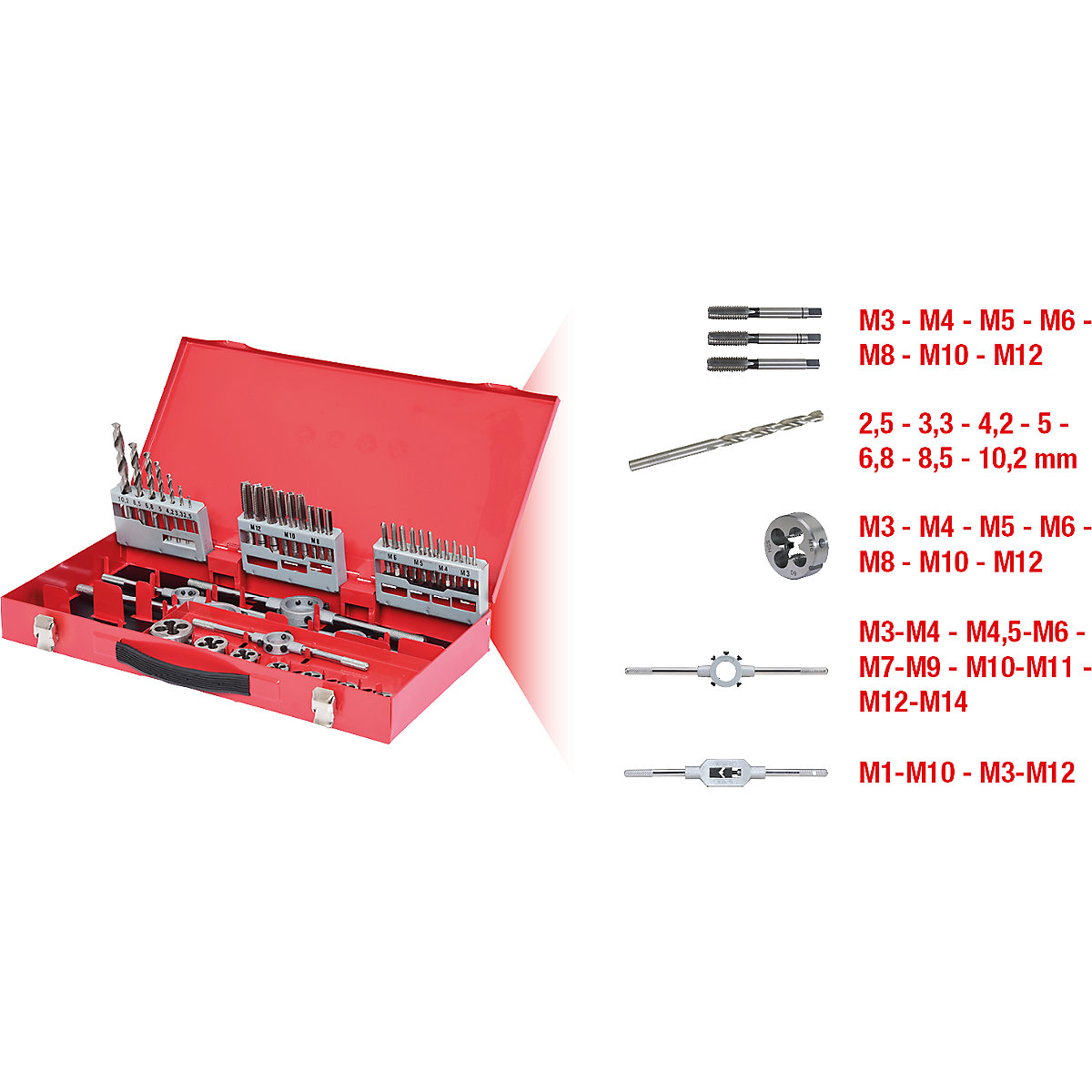 HSS súprava nástrojov na rezanie závitov – KS Tools (Zobrazenie produktu 2)-1