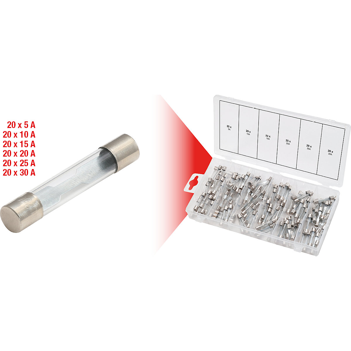 Sortiment sklených poistiek – KS Tools (Zobrazenie produktu 2)-1