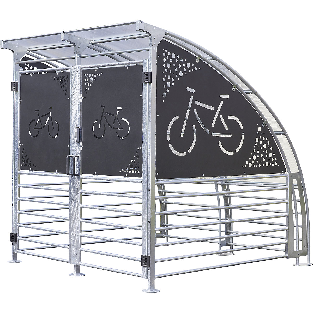 Prístrešok na bicykle uzamykateľný – Mottez (Zobrazenie produktu 3)-2