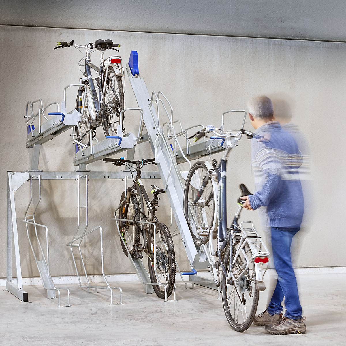 Stojan na 8 bicyklov, so zdvíhacím mechanizmom – Mottez (Zobrazenie produktu 13)-12
