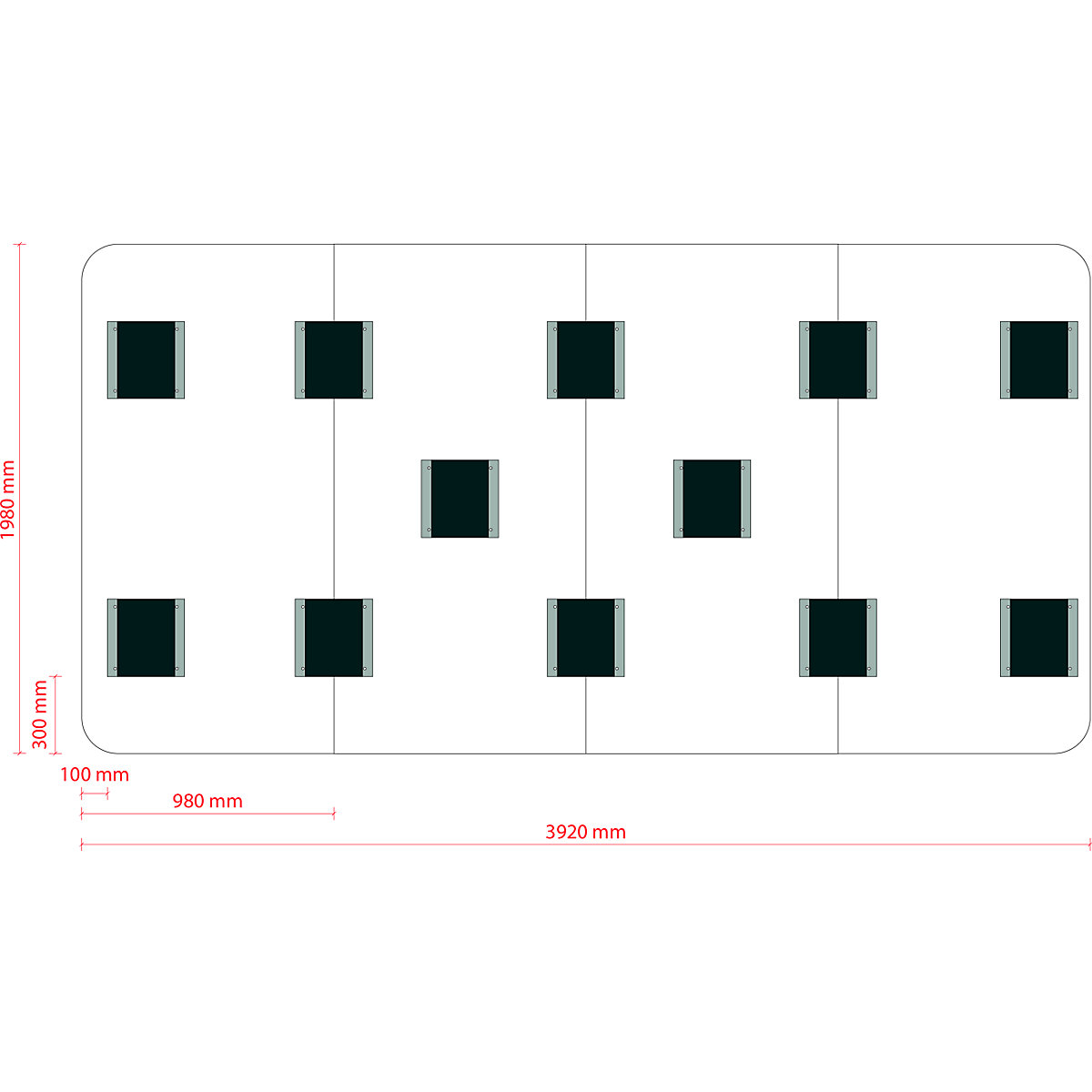 VisuWall formatervezett XXL méretű fehér tábla – Chameleon (Termék képe 5)-4