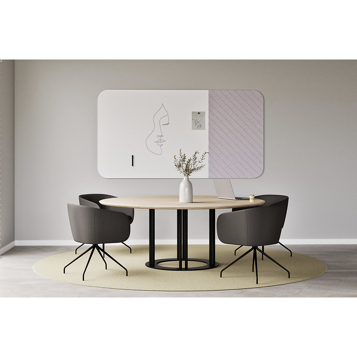 Bílá tabule Curve Combi – Chameleon (Obrázek výrobku 4)-3