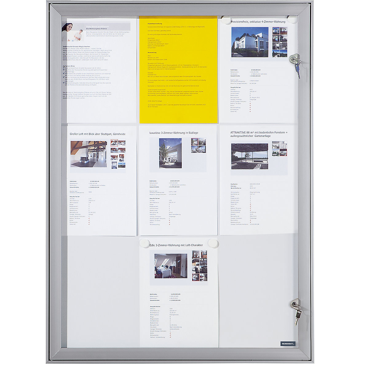 Informační skříňka s otočnými dveřmi – eurokraft pro