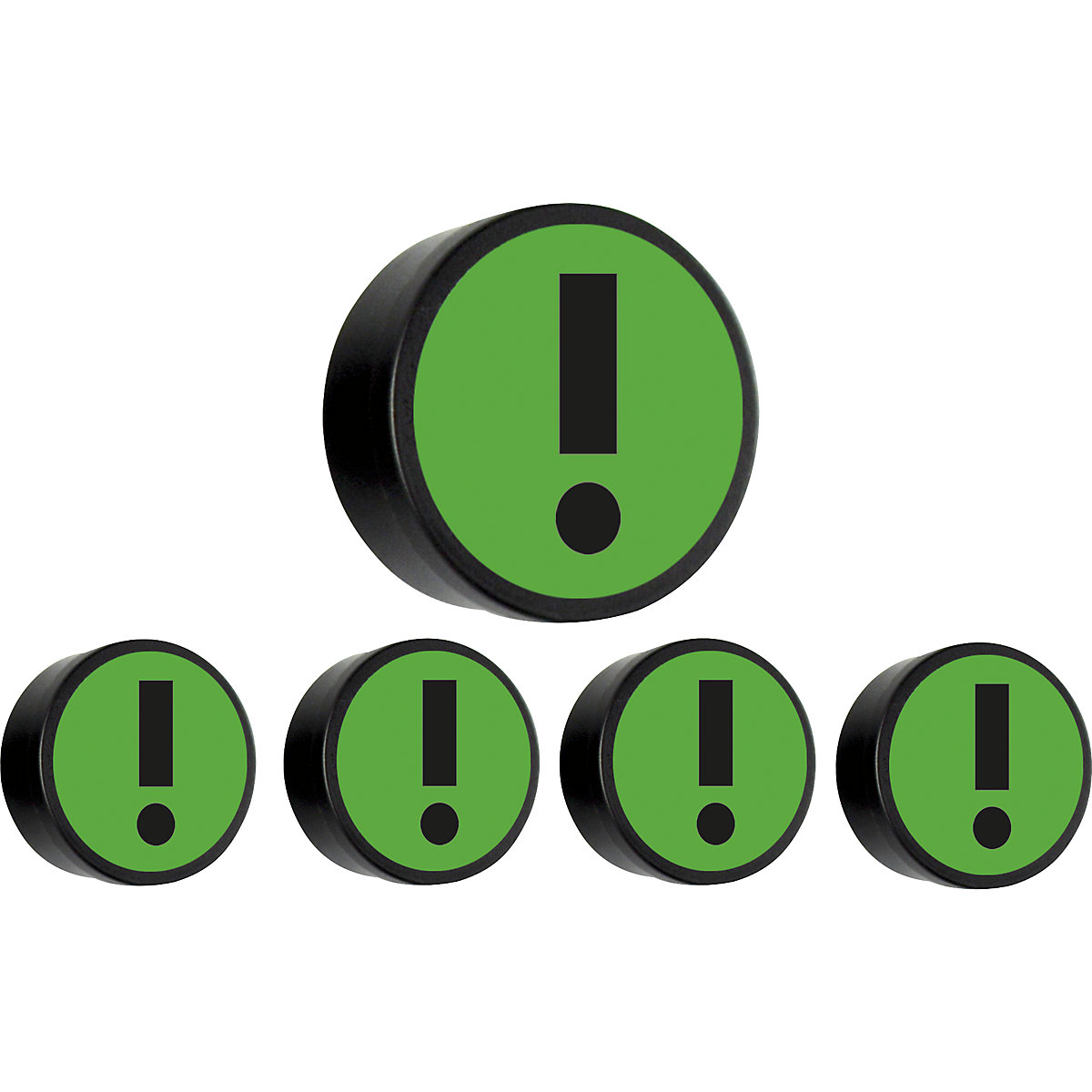 Magnet rotund ATTENTION, Ø 35 mm, amb. 10 buc., verde-0
