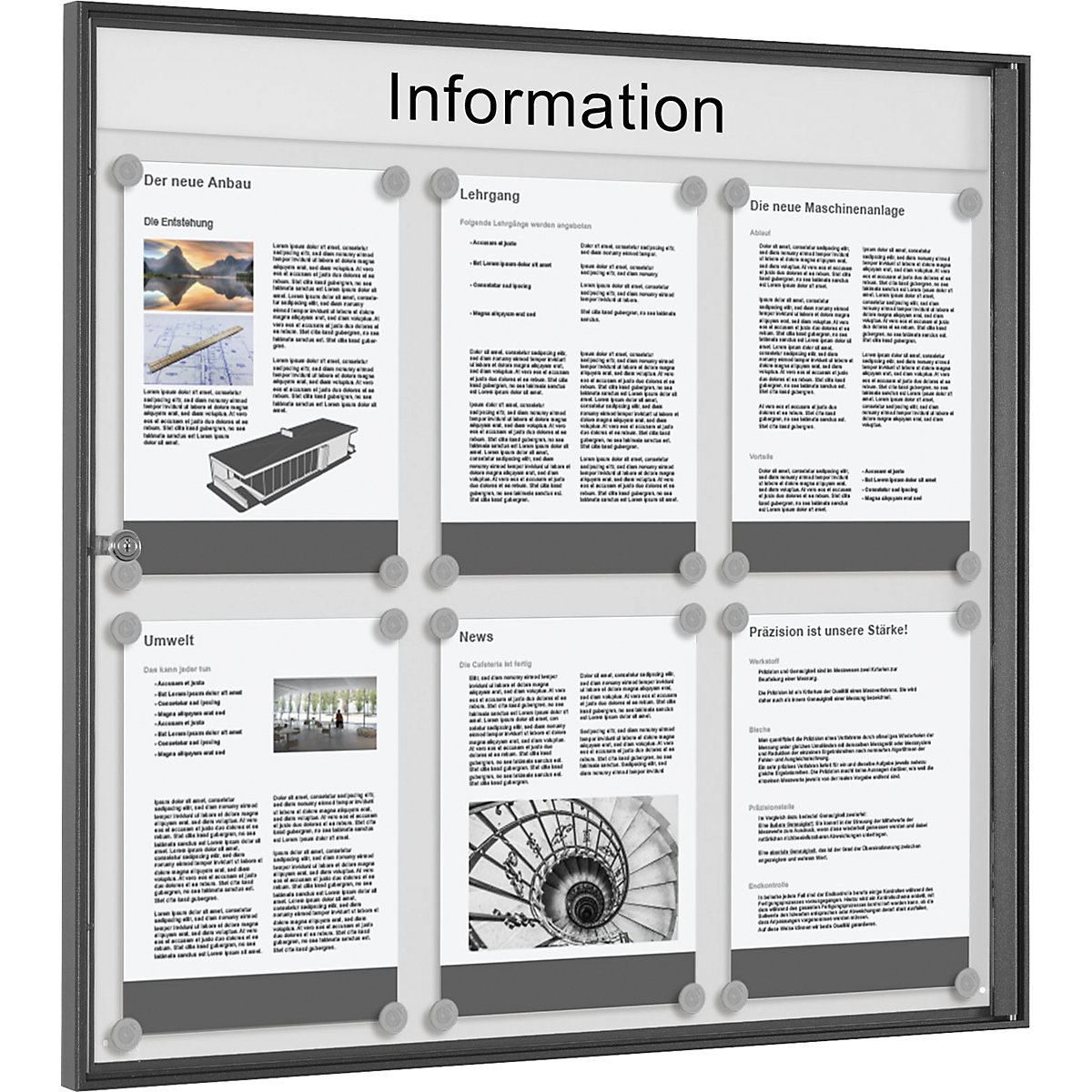 Avizier METALLIC, format vertical, pentru 6 x DIN A4-0