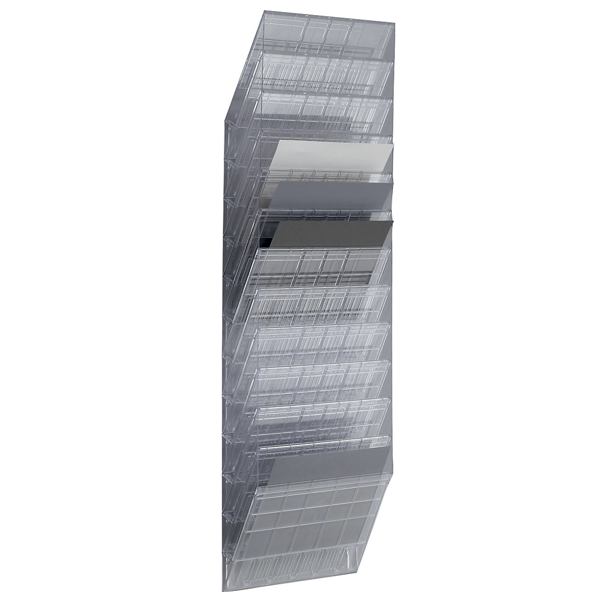 Suport de perete pentru broșuri – DURABLE, format orizontal, 12 x DIN A4, amb. 2 buc., transparent-0