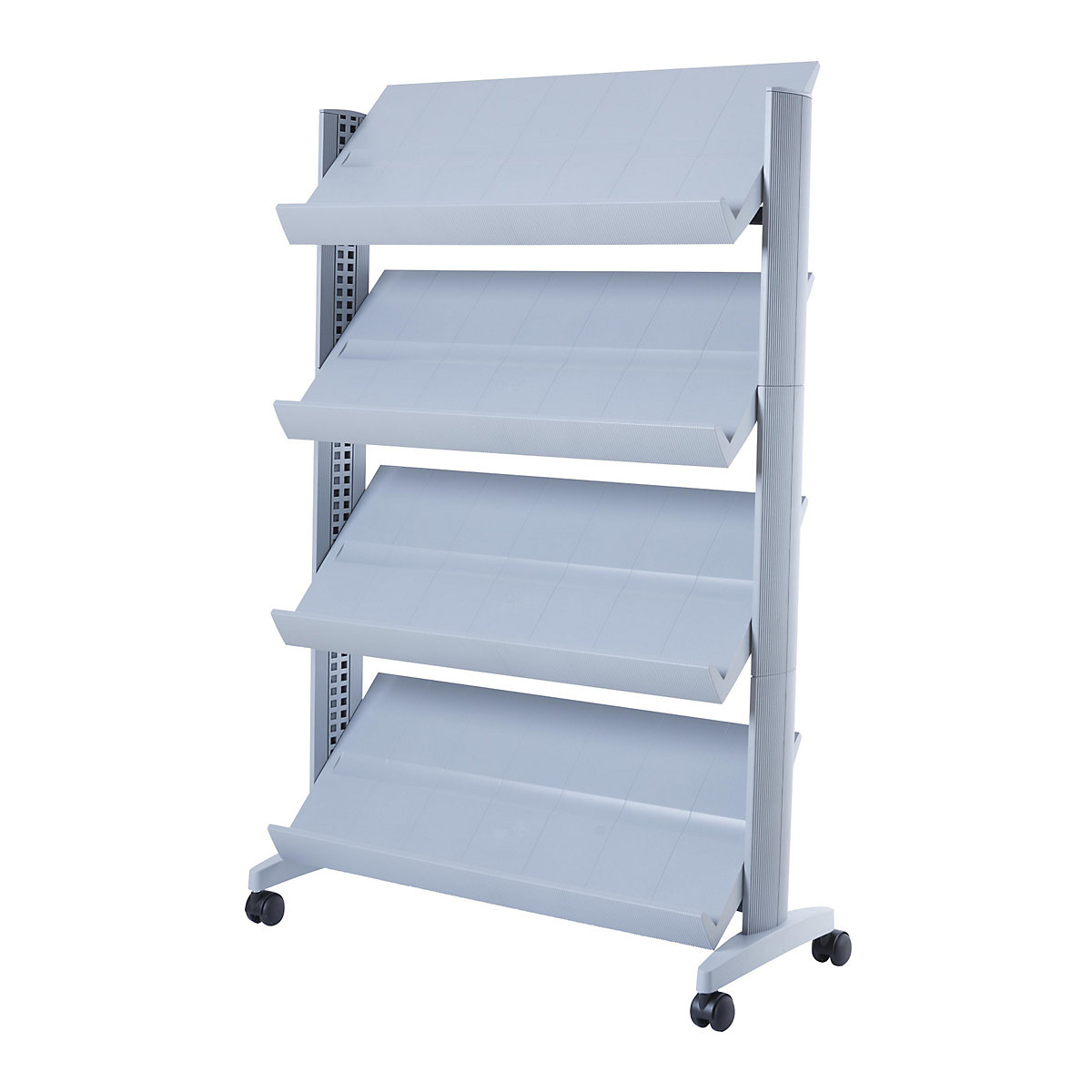 Suport de prezentare din polistiren – EasyDisplay, pentru 12 x DIN A4, argintiu aluminiu / argintiu aluminiu-0