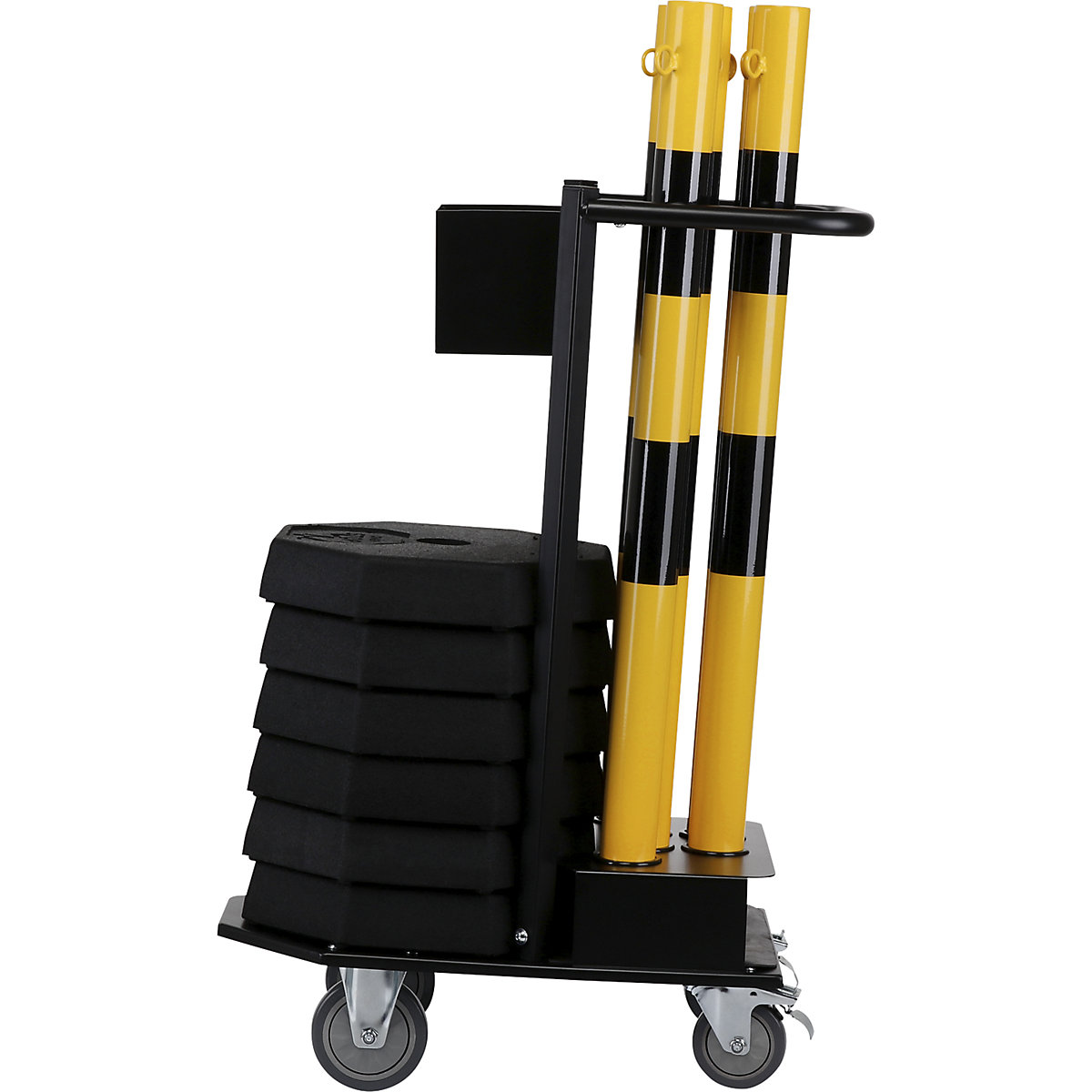 Set de stâlpi de îngrădire cu lanț, cu cărucior de transport – CrashStop (Imagine produs 2)-1