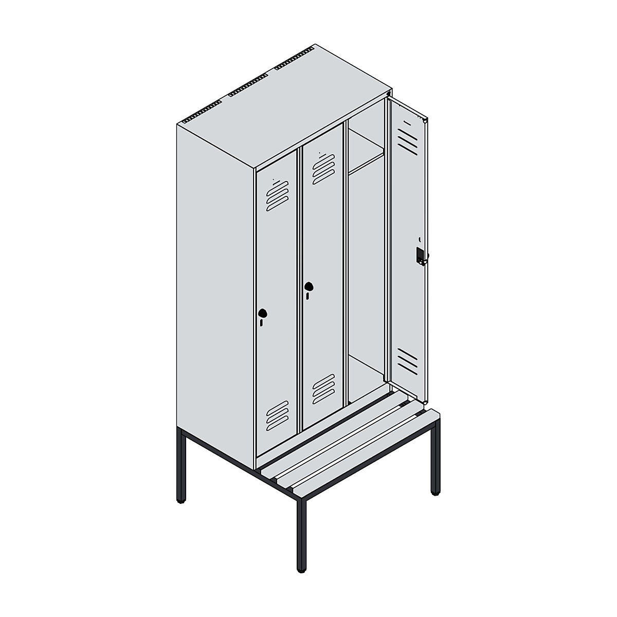 Vestiar Classic PLUS cu bancă – C+P (Imagine produs 3)-2