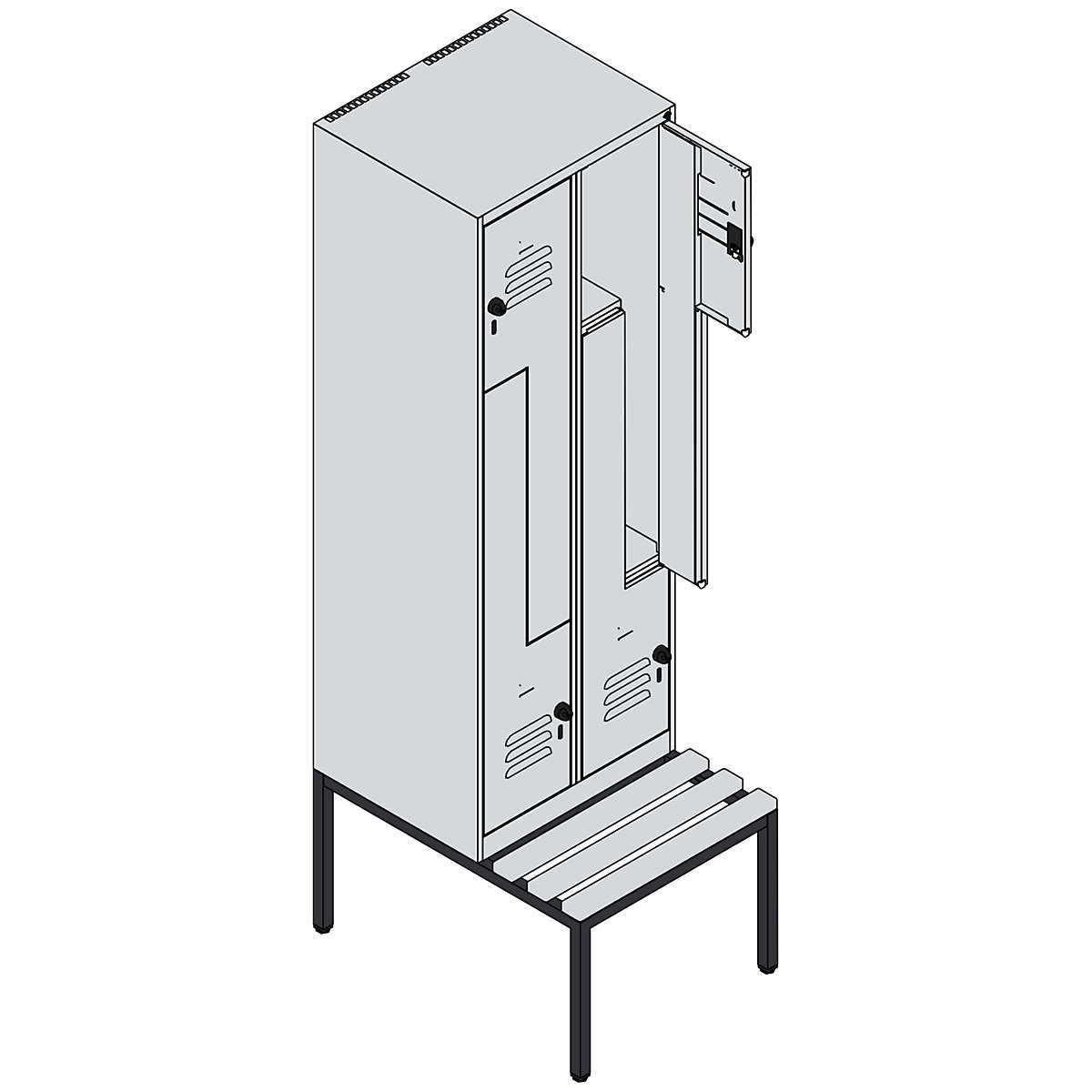 Vestiar Z Classic PLUS cu bancă – C+P (Imagine produs 3)-2