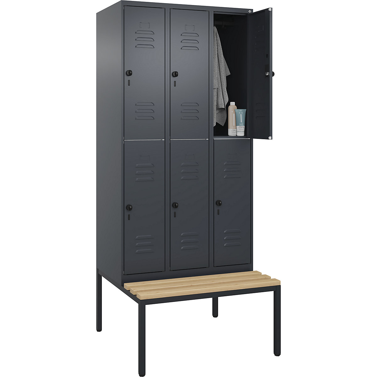 Vestiar cu două niveluri Classic PLUS cu bancă – C+P