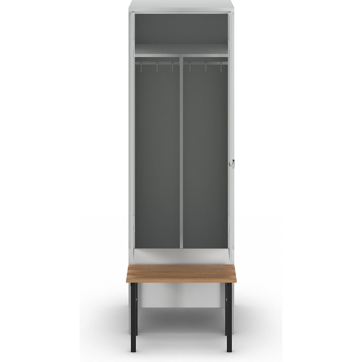 Vestiar pentru haine curate și murdare Berlin 1 cu bancă – Wolf (Imagine produs 2)-1