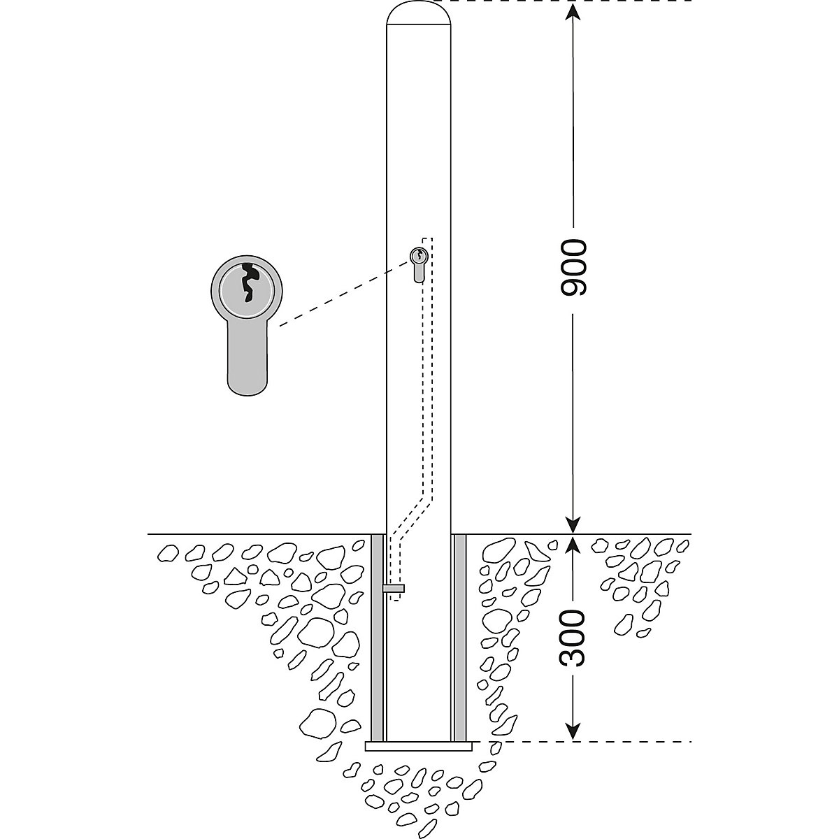 Stâlpișor din inox – Moravia (Imagine produs 5)-4
