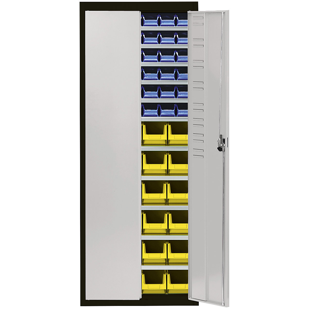 Dulap pentru depozitare cu cutii de depozitare deschise – mauser