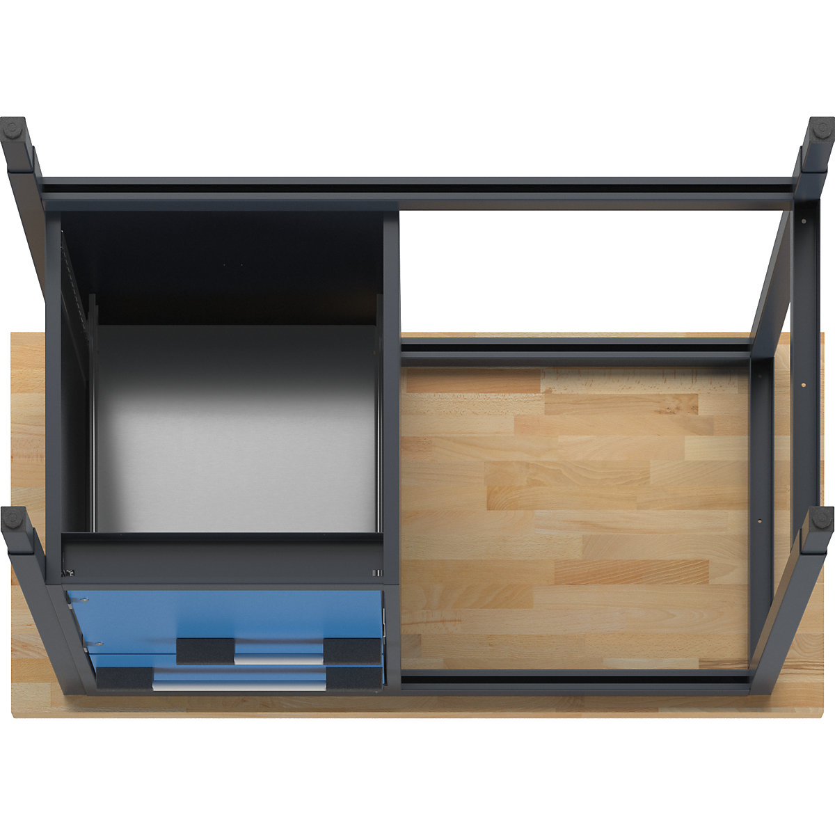 Banc de lucru reglabil pe înălțime, cu cadru – eurokraft pro (Imagine produs 8)-7