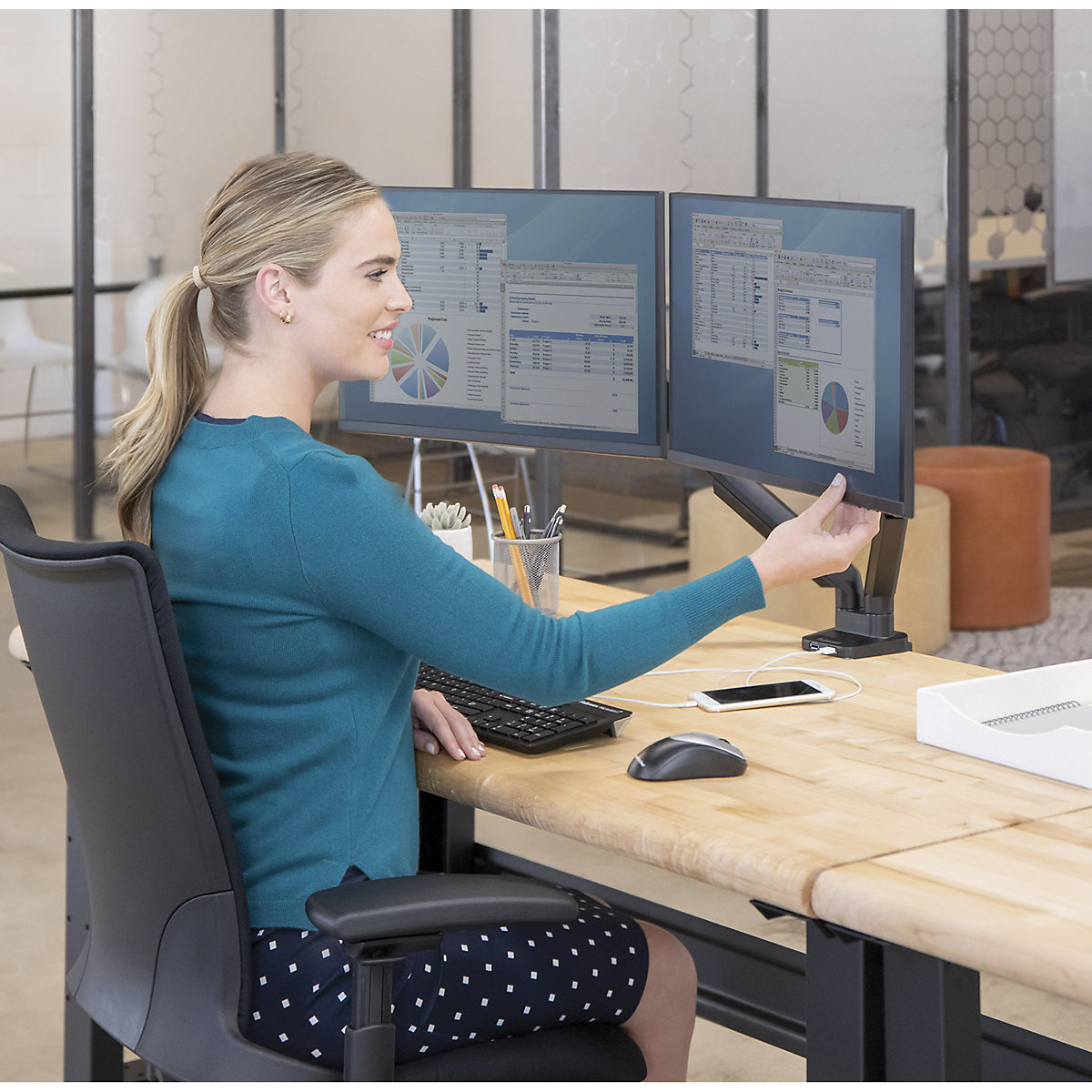 Braț pentru monitor PLATINUM SERIES – Fellowes (Imagine produs 2)-1