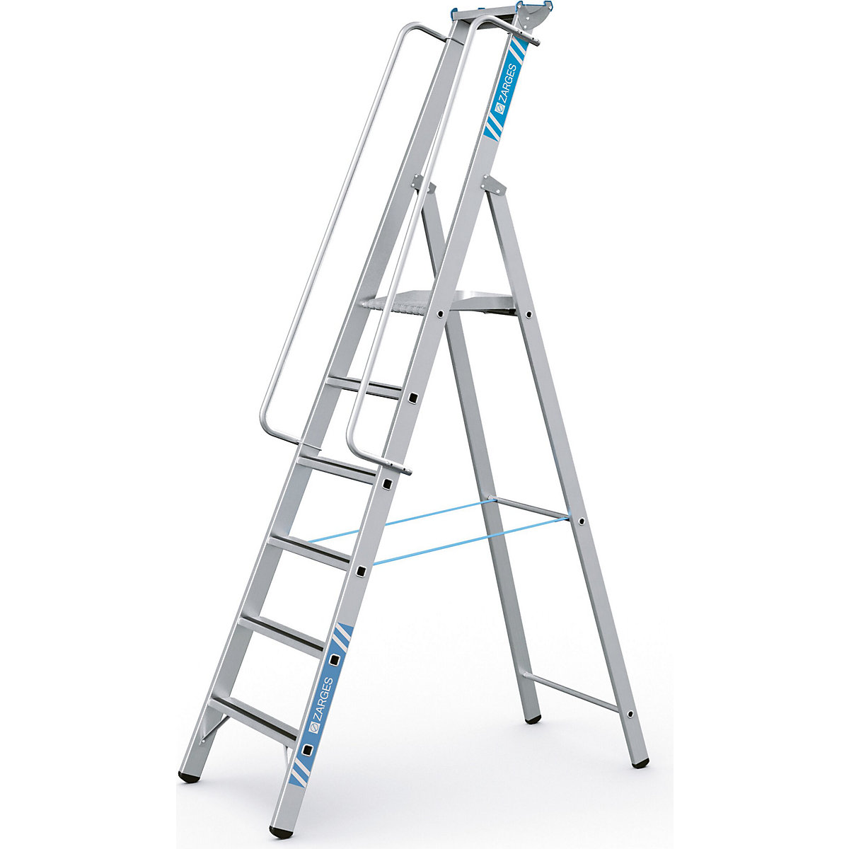 Scară dublă din aluminiu cu platformă mare – ZARGES