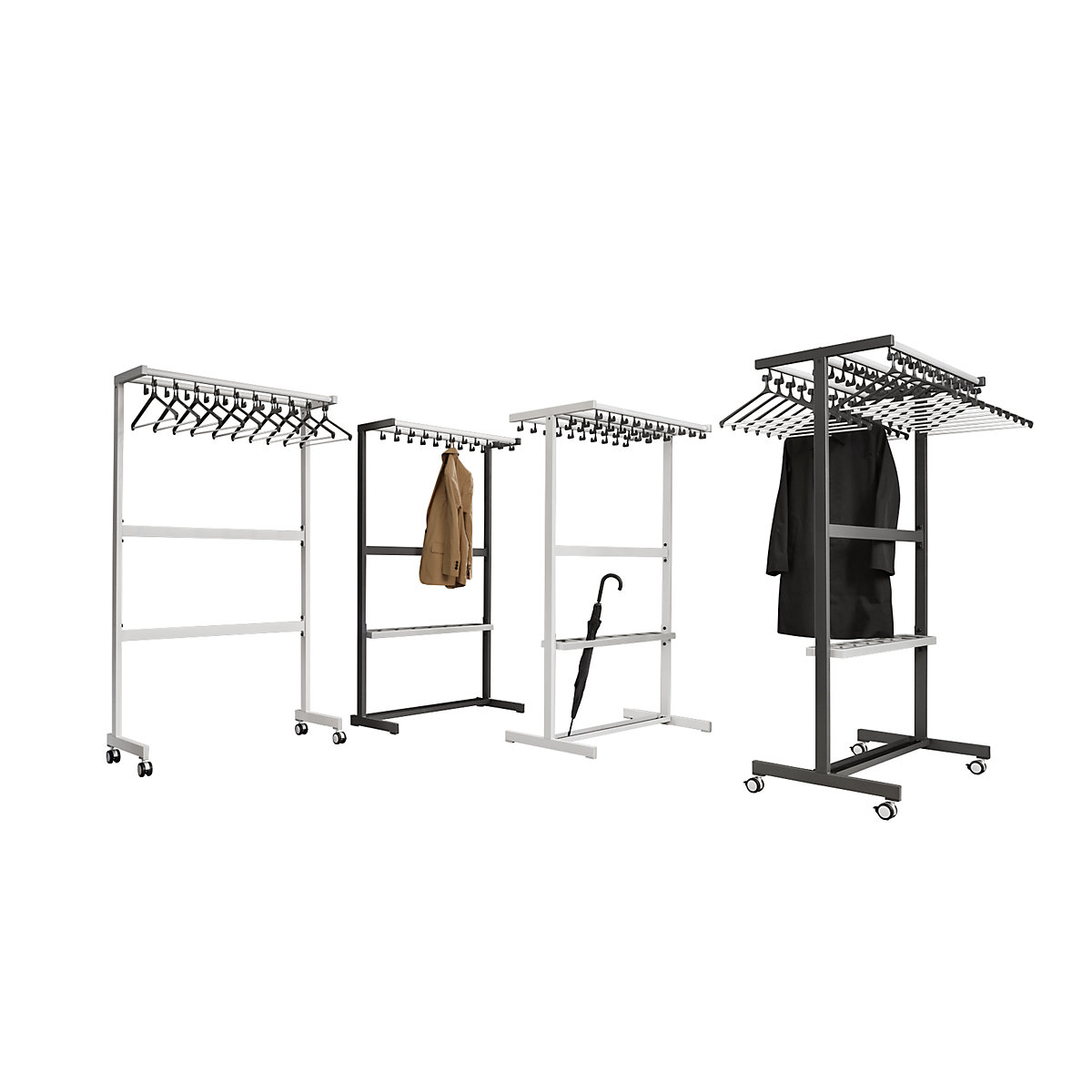 Enostransko vrstno garderobno stojalo – eurokraft pro (Slika izdelka 5)-4