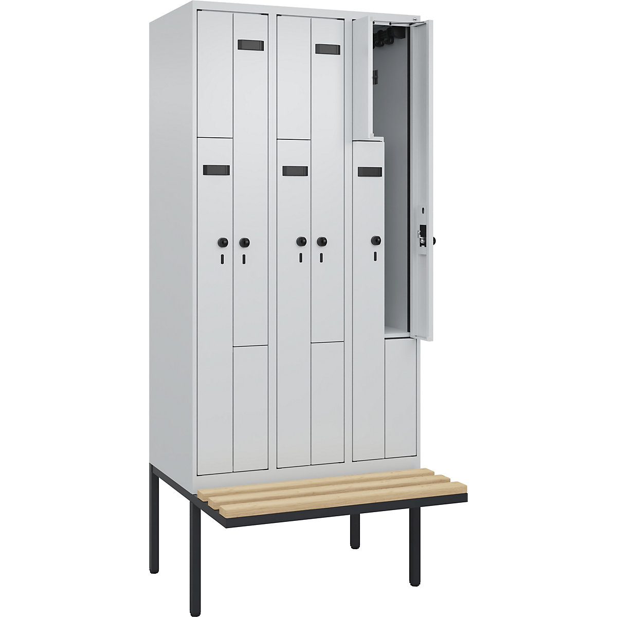 Garderobna Z-omara s klopjo Evolo PLUS