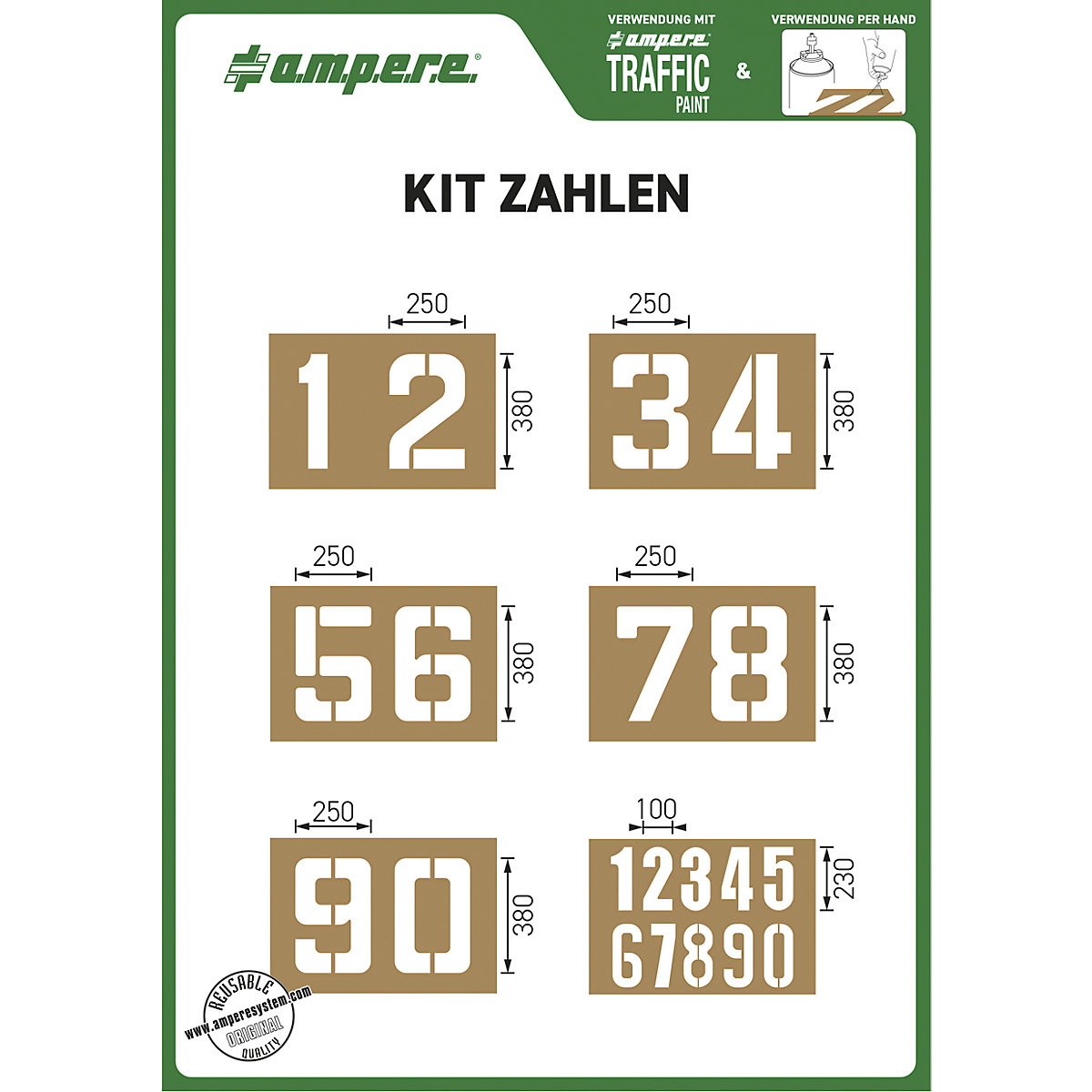 Komplet šablon – Ampere