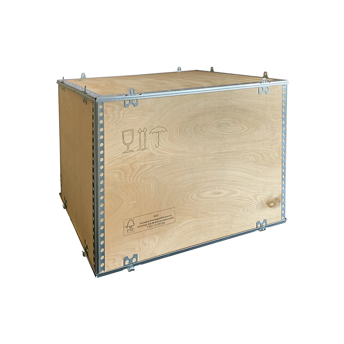 Caixa dobrável de madeira, standard, CxLxA 780 x 580 x 580 mm, a partir de 20 unid.-3