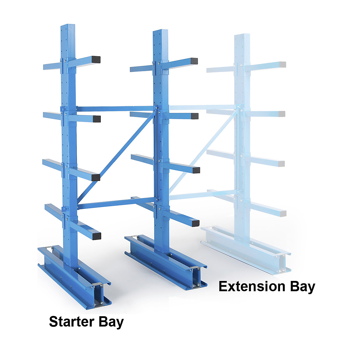 Medium Duty Double-Sided Cantilever Racking Starter System (Product illustration 2)-1