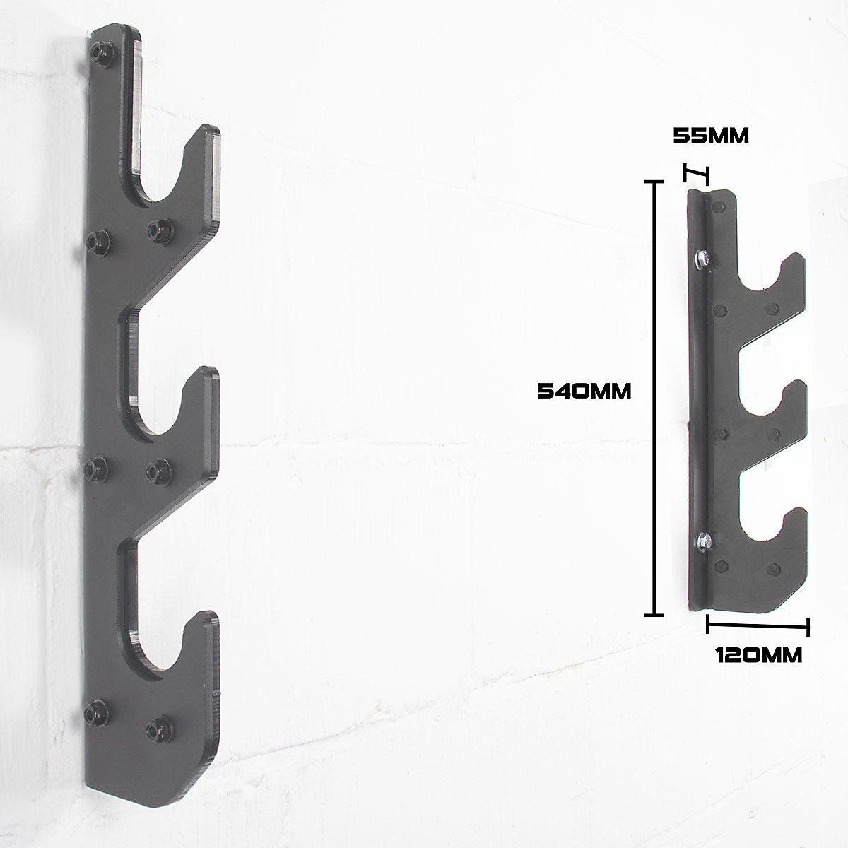 BiGDUG Garage Wall-Mounted Horizontal 3 Bar Holder (Product illustration 2)-1
