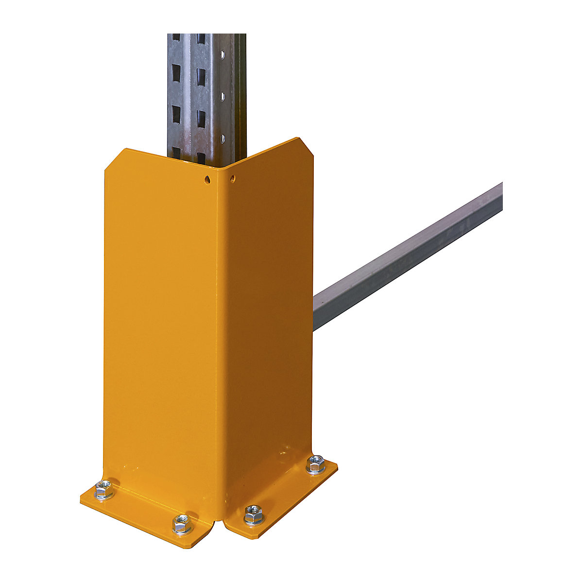 BiGDUG Pallet Racking Post Protectors, BiGDUG Pallet Racking Post Protectors, BiGDUG Pallet Racking Frame Corner Protector | Right Angle | 400h mm | Includes Floor Fixings | Yellow RAL1007-0