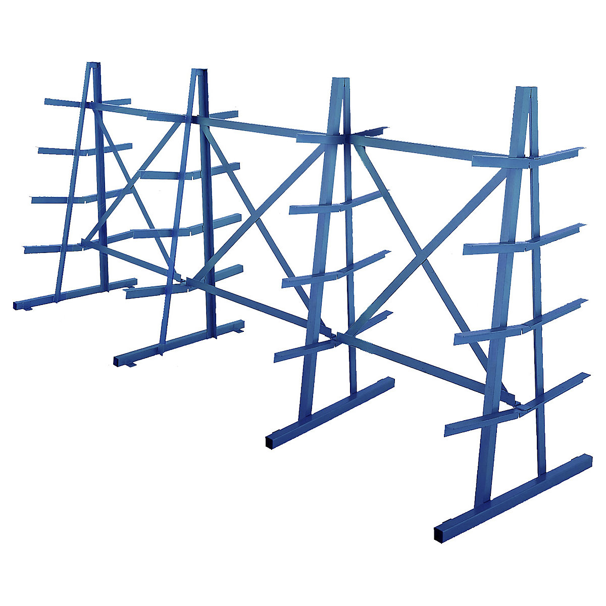 Horizontal Bar Racks, Horizontal Bar Racks, Horizontal Bar Racks | Double Sided tilted | 1830h x 3660w x 1065d mm | Blue-2