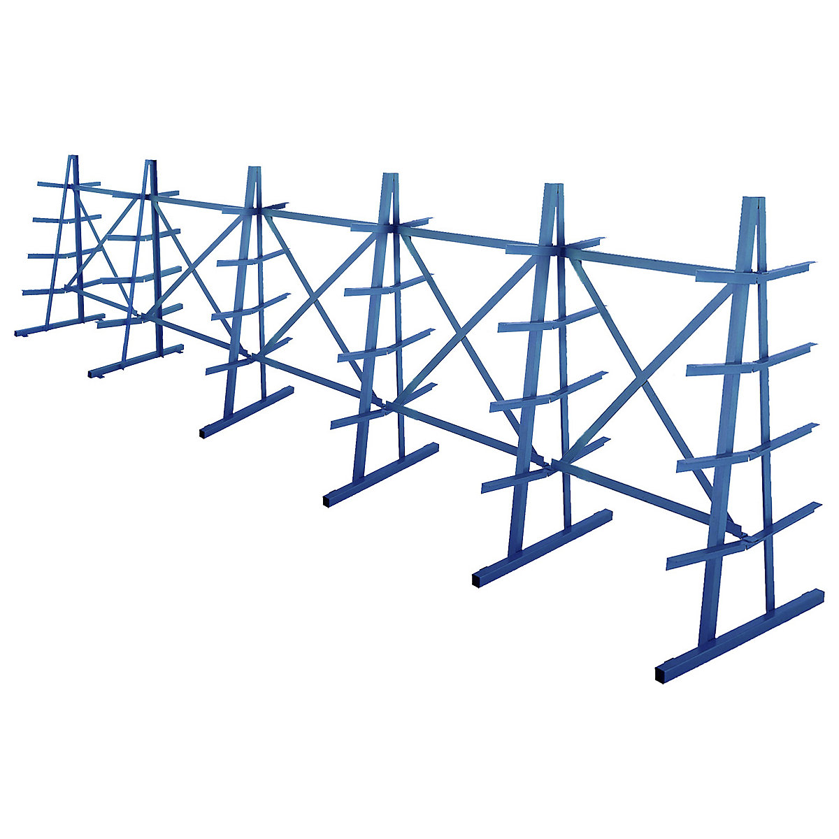 Horizontal Bar Racks, Horizontal Bar Racks, Horizontal Bar Racks | Double Sided tilted | 1830h x 6100w x 1065d mm | Blue-4