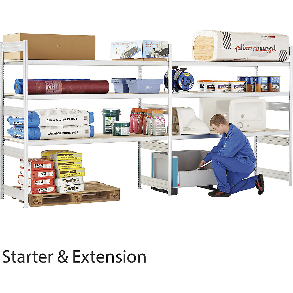 BiGDUG 350kg Longspan Shelving with Chipboard Levels (Product illustration 3)-2